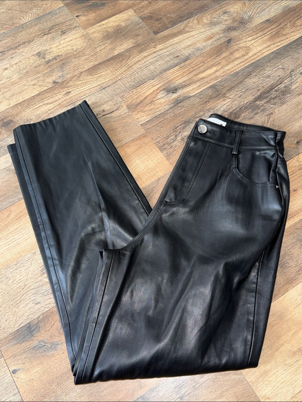 Zara Black Faux Leather Skinny Jeans